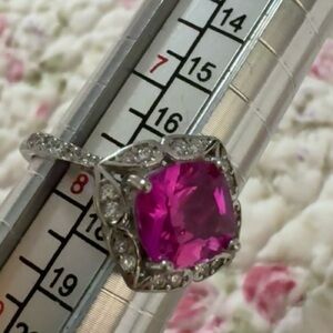 NWT Ryze Party Rose Crystal , White Frost CZ .925 Sterling Silver Ring -Size 7.5